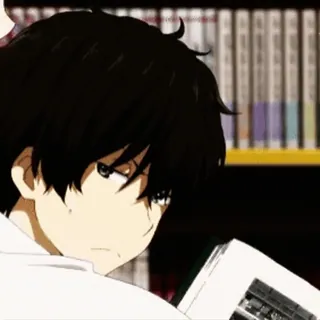 🖤 Anime, Manga, Chłopak, Czytanie, Szkoła whatsapp sticker