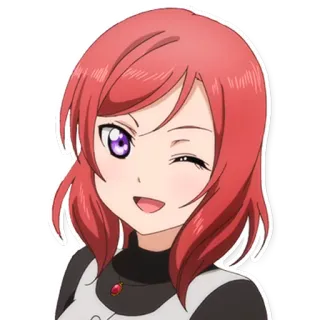 😘 Maki Nishikino Love Live! Anime, Mangá, Idol, Garota, Bonito, Piscadela telegram sticker