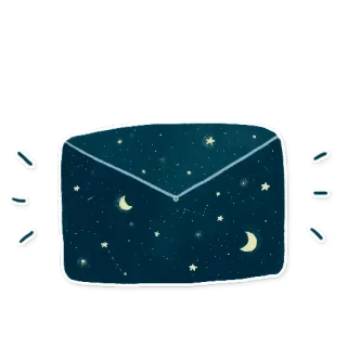 💌 Post, Umschlag, Sterne, Mond, Nacht, Sternbilder telegram sticker