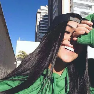 😂 mulher, sorriso, retrato, pessoa, menina, feminino, feliz telegram sticker