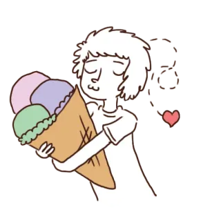 😍 Eis, Person, Cartoon, Essen, Süß, Eistüte telegram sticker