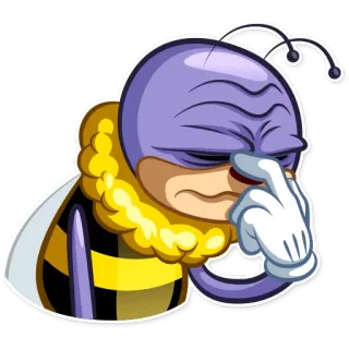 😑 ผึ้ง, การ์ตูน, สติกเกอร์, แมลง, สีหน้า telegram sticker