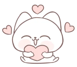 🐱 猫, 心, 爱, 可爱, 卡哇伊, 贴纸, 动物, 卡通 telegram sticker