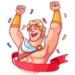 🎉 celebration, confetti, muscle, victory, success telegram sticker
