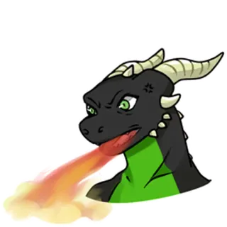 😤 dragon, feu, fantaisie, dessin animé, reptile, créature mythique telegram sticker