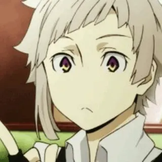 🗝 Atsushi Nakajima Bungou Stray Dogs 애니메이션, 나카지마 아츠시, 문호 스트레이 독스, 가운데 손가락 telegram sticker