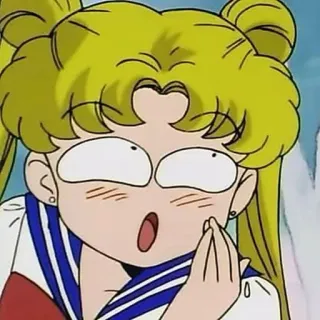 😛 Sailor Moon Anime, Kartun, Terkejut, Lucu, Sailor Moon, Usagi Tsukino whatsapp sticker