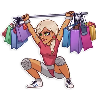 💪 Belanja, Wanita, Tas, Mode, Kartun, Gaya hidup telegram sticker