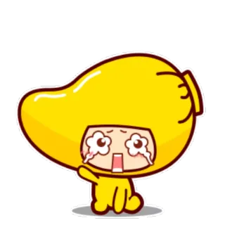 😢 Мультфильм, Грустный, Плачущий, Манго, Фрукт, Милый telegram sticker