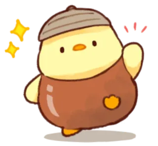 👋 милый, цыпленок, животное, мультфильм, каваи, очаровательный telegram sticker