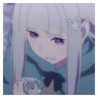 🔪 Emilia Re:Zero Anime, Re:Zero, Emilia, Waifu, Lindo, Triste, Kawaii whatsapp sticker