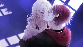 🍷 hôn, lãng mạn, anime, tình yêu, cặp đôi, ôm telegram sticker