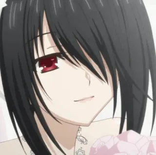 🍷 Kurumi Tokisaki Date A Live anime, girl, dark hair, red eyes, Date A Live, Kurumi Tokisaki telegram sticker