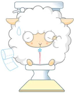 🚽 绵羊, 厕所, 卡通, 可爱, 动物 telegram sticker