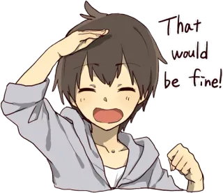 👍 That would be fine! Anime, Chłopak, Salut, Zgoda, Szczęśliwy, Ok telegram sticker