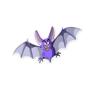 🐀 Fledermaus, Tier, fliegend, Cartoon, lila, Säugetier telegram sticker