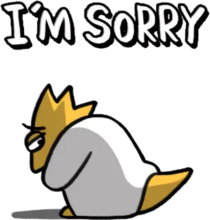 😔 I'M SORRY désolé, excuses, triste, personnage, monstre telegram sticker
