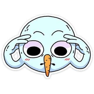 😳 snowman, cartoon, winter, cute, sticker, character, frosty telegram sticker