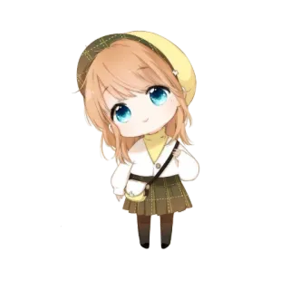 🤫 anime girl, chibi, cute, cartoon, kawaii, digital art whatsapp sticker