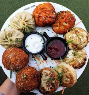 🍲 food, momos, dumplings, appetizers, indian food, street food telegram sticker