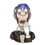 😨 shocked, upset, surprised, cartoon, character, illustration telegram sticker