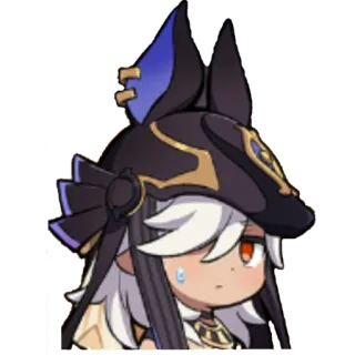 😒 Cyno Genshin Impact อนิเมะ, วิดีโอเกม, ไซโน่, เก็นชินอิมแพ็ค, จิบิ, น่ารัก, สติกเกอร์ telegram sticker