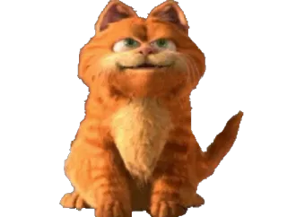 😋 Garfield cat, cartoon, orange, animal, pet, Garfield telegram sticker