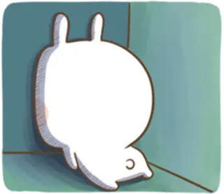 😓 rabbit, cartoon, animal, cute, sticker, wall, corner, white telegram sticker