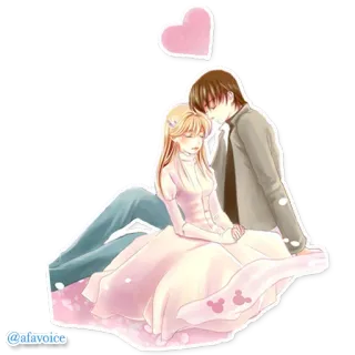 🌸 @afavoice Anime, Manga, Para, Miłość, Serce, Romantyczny telegram sticker