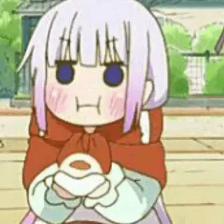 🍥 Kanna Kamui Miss Kobayashi's Dragon Maid Anime, Drache, Kawaii, Süß, Kanna, Chibi, Japanisch whatsapp sticker