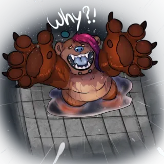 🐬 Why?! furry, urso, desenho animado, pergunta, chocado, triste, quadrinho telegram sticker
