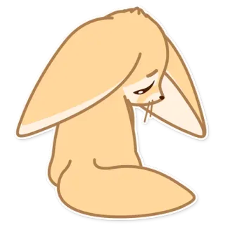 😔 coniglio, triste, solo, piangente, animale, cartone animato, adesivo telegram sticker
