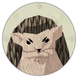 😶 hedgehog, animal, mammal, angry, cartoon, geometric telegram sticker