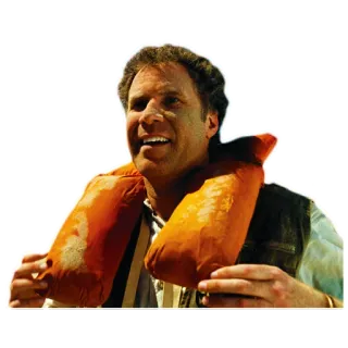 😁 Will Ferrell Will Ferrell, funny, life vest, movie, actor, comedy, expression, face telegram sticker