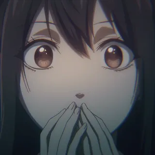 🎶 anime, ragazza, scioccata, sorpresa, cartone animato, occhi whatsapp sticker