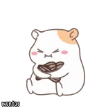 ✨ wontor hamster, fofo, animal, desenho animado, lanche whatsapp sticker
