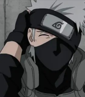 ⬛️ Kakashi Hatake Naruto Аниме, Манга, Ниндзя, Какаши, Наруто, Персонаж, Мультфильм whatsapp sticker