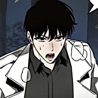 ✖️ Anime, Manga, Enojado, Expresión, Hombre, Ilustración, Personaje telegram sticker