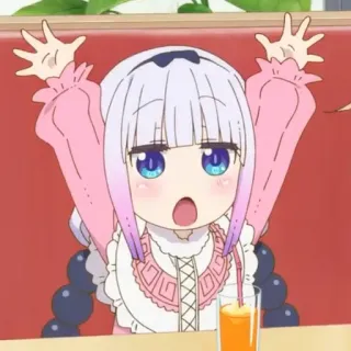 🦋 Kanna Kamui Miss Kobayashi's Dragon Maid Аниме, Каваи, Милый, Манга, Канна, Дракон telegram sticker