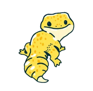🙃 Gecko, Echse, Haustier, Tier, Gelb telegram sticker
