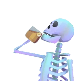 ☕ scheletro, bere, halloween, umorismo, cartone animato whatsapp sticker