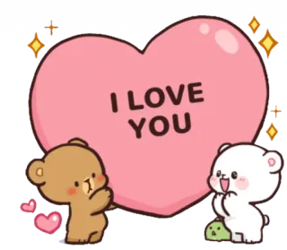 ❤️ I LOVE YOU ความรัก, หัวใจ, หมี, น่ารัก, วันวาเลนไทน์, ทักทาย, มิตรภาพ, ความรักโรแมนติก telegram sticker