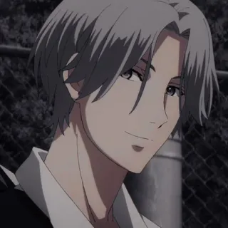 🖤 Adam SK8 the Infinity Anime, Sk8 the Infinity, Adam, Personaggio, Ritratto, Capelli grigi telegram sticker