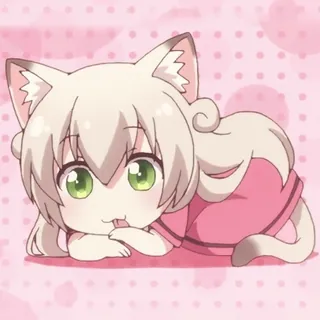 🐈 アニメ, ちび, 猫耳, 可愛い, かわいい, 漫画 whatsapp sticker