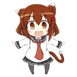 😍 Anime, Ragazza gatto, Chibi, Carino, Kawaii whatsapp sticker