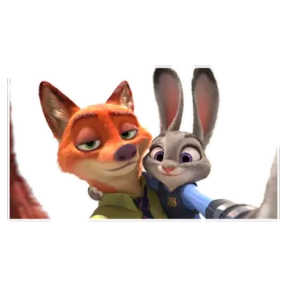 📷 Nick Wilde Zootopia fox, rabbit, police, officer, cartoon telegram sticker