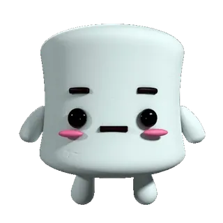 😐 Marshmallow, Fofo, Desenho animado, Kawaii, Doce, Comida whatsapp sticker