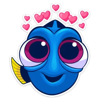 🥰 Dory Finding Nemo fish, cartoon, cute, hearts, Dory, Finding Nemo telegram sticker