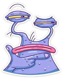 🤔 Alien, Monstre, Dessin animé, Personnage, Drôle, Illustration telegram sticker