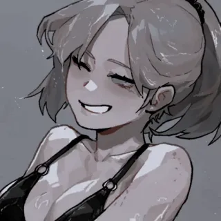 ⛓ アニメガール, 漫画, キャラクター, 笑顔, 女性, 陽気 telegram sticker